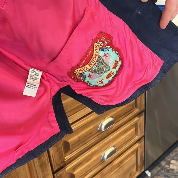 Shanghai Tang Size small women’s leather navy beautiful!!! Coat - Picture 8 of 16